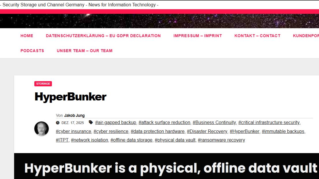 Security Storage und Channel Germany